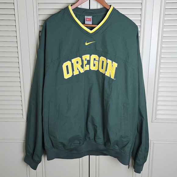Nike Other - Nike Oregon Ducks Center Swoosh Pullover Windbreaker Jacket Men Sz XXL Y2K